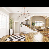 Classic 6-Light Black Sputnik Chandelier – Minimalist Ceiling Fixture with Frosted Bulbs - 32159