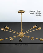 10 Arms Brass Sputnik Chandelier 33