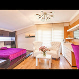 Lux 16-Light Brass Sputnik Chandelier – Mid-Century Modern Starburst Ceiling Fixture - 32165