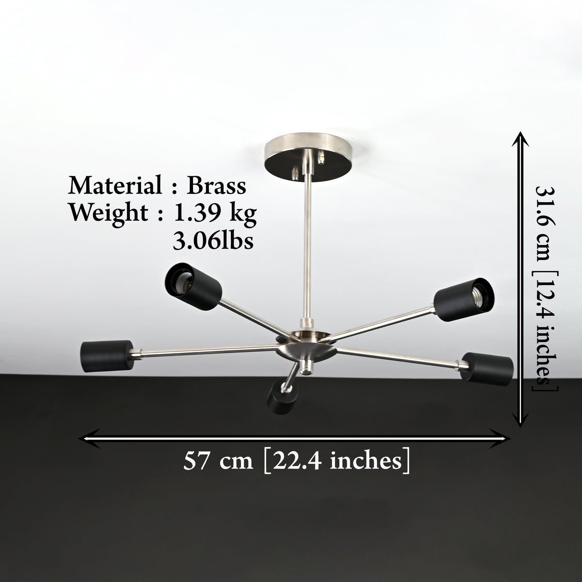 Paris Vector Mid-century Chandelier - 5 Lights - 32169