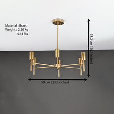 Elegant 8-Light Brass Sputnik Chandelier – Mid-Century Ceiling Fixture with Globe Edison Bulbs - 32185