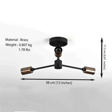 3 Arms Brass Chandelier 15