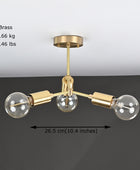 3 Bulbs Brass Vanity Wall Sconce 10.4