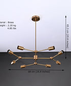 8 Arms Brass Sputnik Chandelier 27