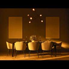 Modern 10-Light Black Chandelier – Angular Geometric Ceiling Fixture with Globe Bulbs - 32213