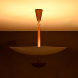 Mid-Century Saucer Pendant Light – Brass & Opal Acrylic UFO-Inspired Ceiling Fixture - 32218