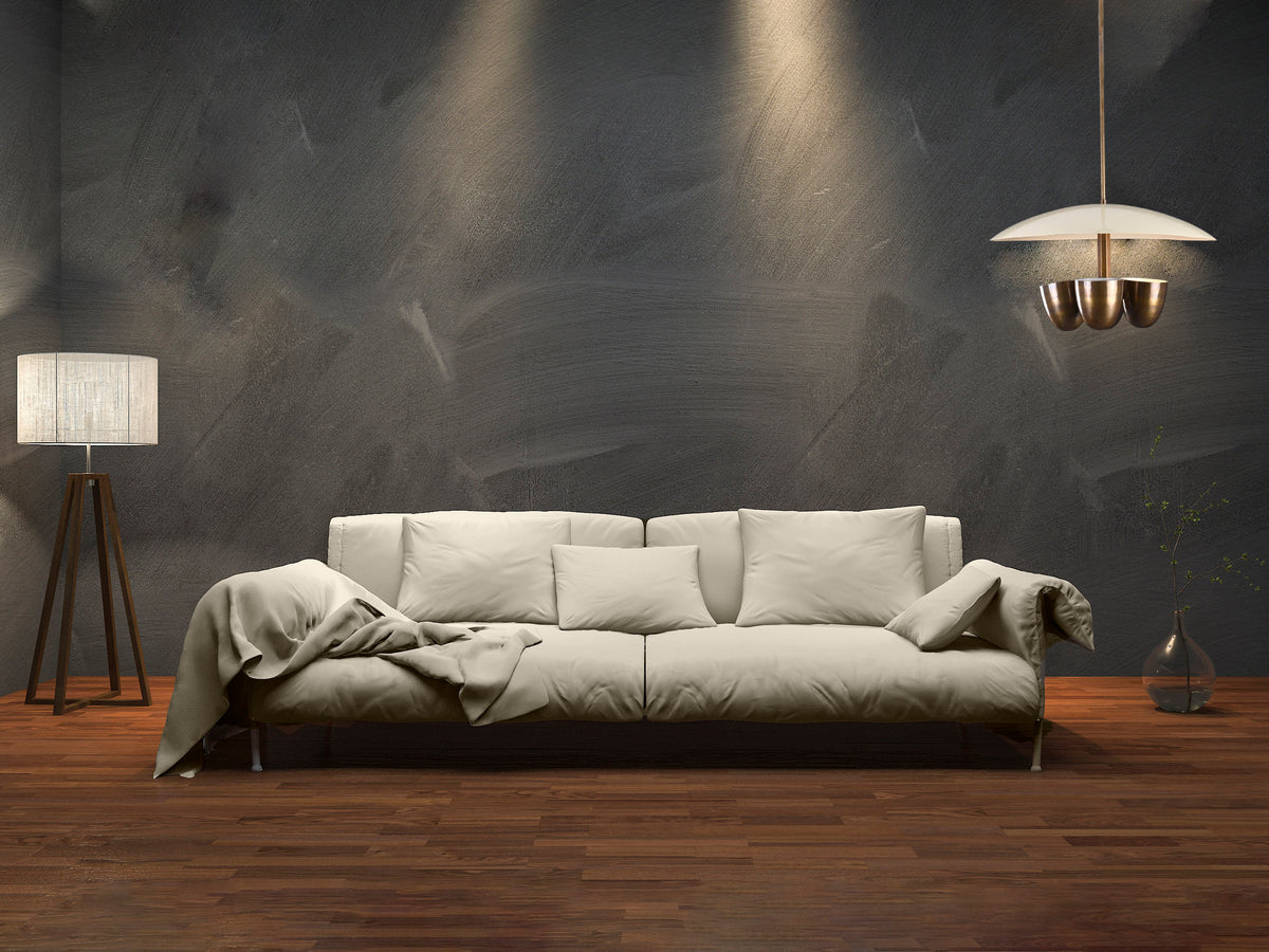 Mid-Century 5-Light Brass Chandelier – Saucer Disc Shade with Sculptural Cup Holders - 32224