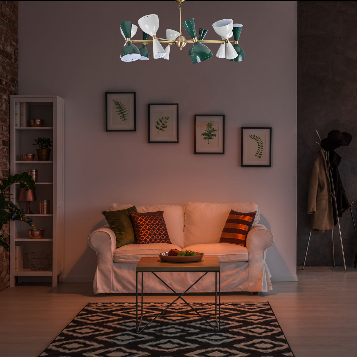 Mid-Century Modern Diabolo Chandelier – Customizable 20-Light Ceiling Fixture | Dual-Light Direction | Brass, Copper & Painted Finishes - 32229