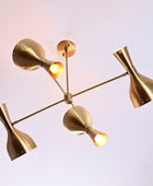 4 Arms Diabolo Style Brass Chandelier 34