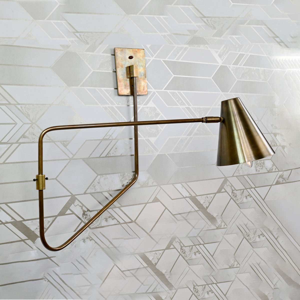 Mid-Century Swing Arm Wall Sconce with Cone Shade | Customizable Adjustable Modern Light Fixture
 - 32582