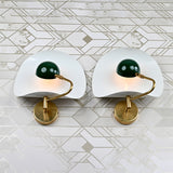 Contemporary Artistic Wall Sconce with Curved Backplate | Customizable Handcrafted Accent Lighting - 32585