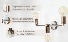 Customizable Mid-Century Modern Brass Wall Sconce | Sleek Minimalist Design - 32502