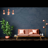 Mid-Century Modern Diabolo Style 4-Arm Chandelier Lamp | Customizable Ceiling Lamp | Two-Way Lighting Chandelier | Brass & Copper Finishes Available - 32225