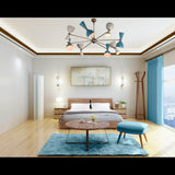 Mid-Century Modern Diabolo Chandelier – 8 Arms | 16 Lights | Customizable Colors & Finishes - 32226