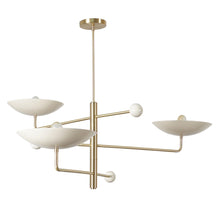 3-Light White Bowl Brass Chandelier | Modern Minimalist Ceiling Light by Brass Leaf Studio