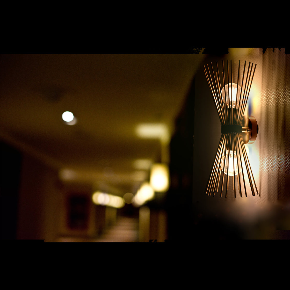 Mid-Century Modern Starburst Brass Wall Sconce | 18" Customizable Handcrafted Light Fixture - 32576