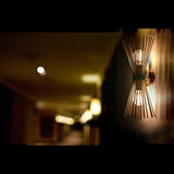 Mid-Century Modern Starburst Brass Wall Sconce | 18" Customizable Handcrafted Light Fixture - 32576