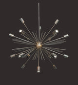 Starburst Urchin Chandelier Blackened Brass Finish, Mid Century Style Hanging Lamp Made of Full Brass, Ceiling Lamp 18 Lights