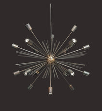 Starburst Urchin Chandelier Blackened Brass Finish, Mid Century Style Hanging Lamp Made of Full Brass, Ceiling Lamp 18 Lights