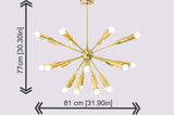 Modern Sputnik Chandelier Light Fixture | Custom Brass Ceiling Lamp | Mid Century Modern Pendant Handmade Lighting - 32102