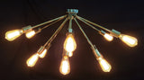 Modern Brass Flush Mount Chandelier | Mid-Century Ceiling Light | Customizable Sputnik Light Fixture Handmade Lighting - 32103