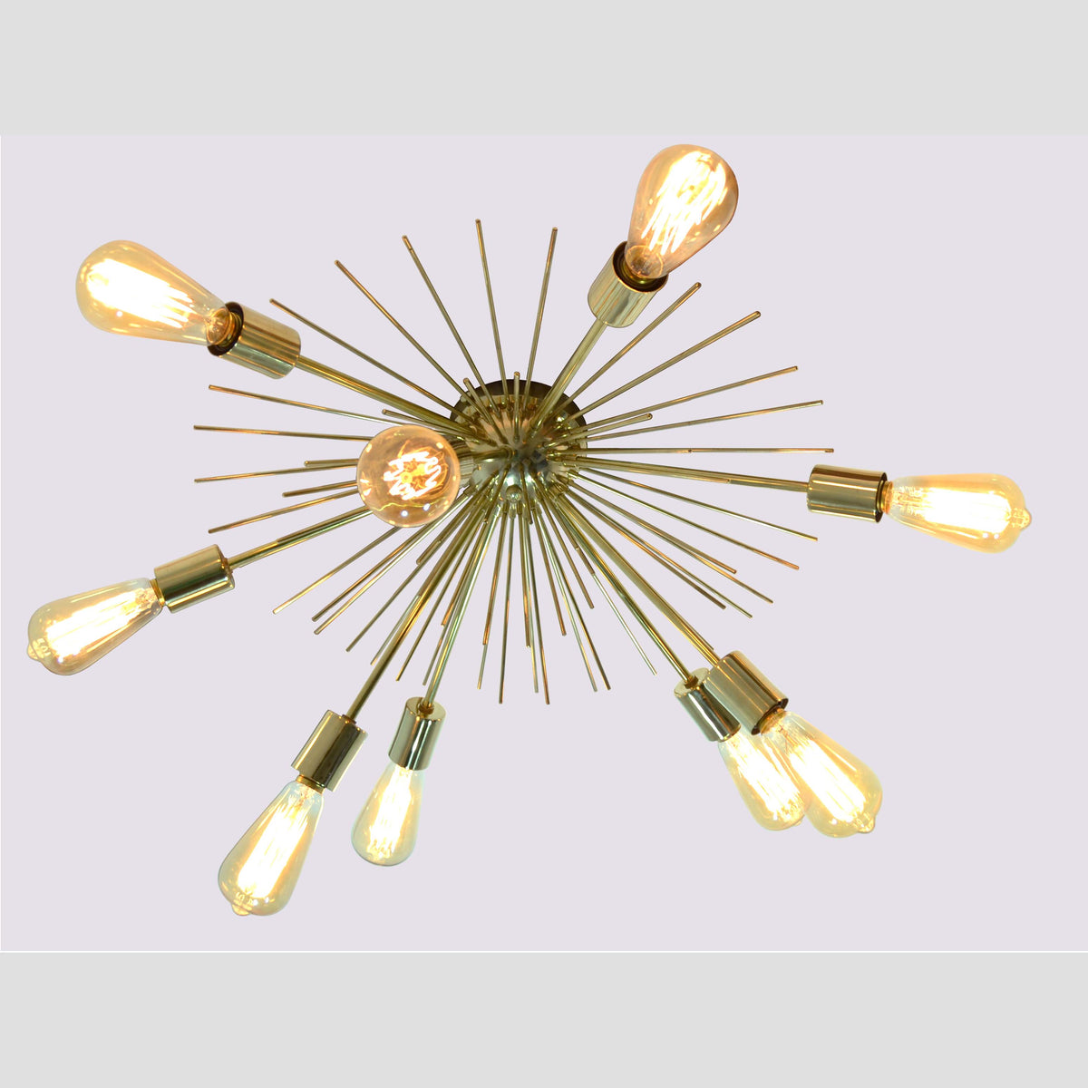 Modern Brass Flush Mount Chandelier | Custom Ceiling Light | Mid-Century Uplighting Fixture - 32459