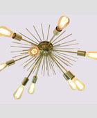 Flush Mount Brass Chandelier 24