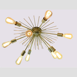 Flush Mount Brass Chandelier 24