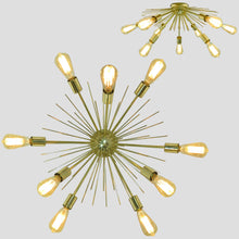 Modern Brass Flush Mount Chandelier | Custom Ceiling Light | Mid-Century Uplighting Fixture - 32459