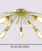 Flush Mount Brass Chandelier 24