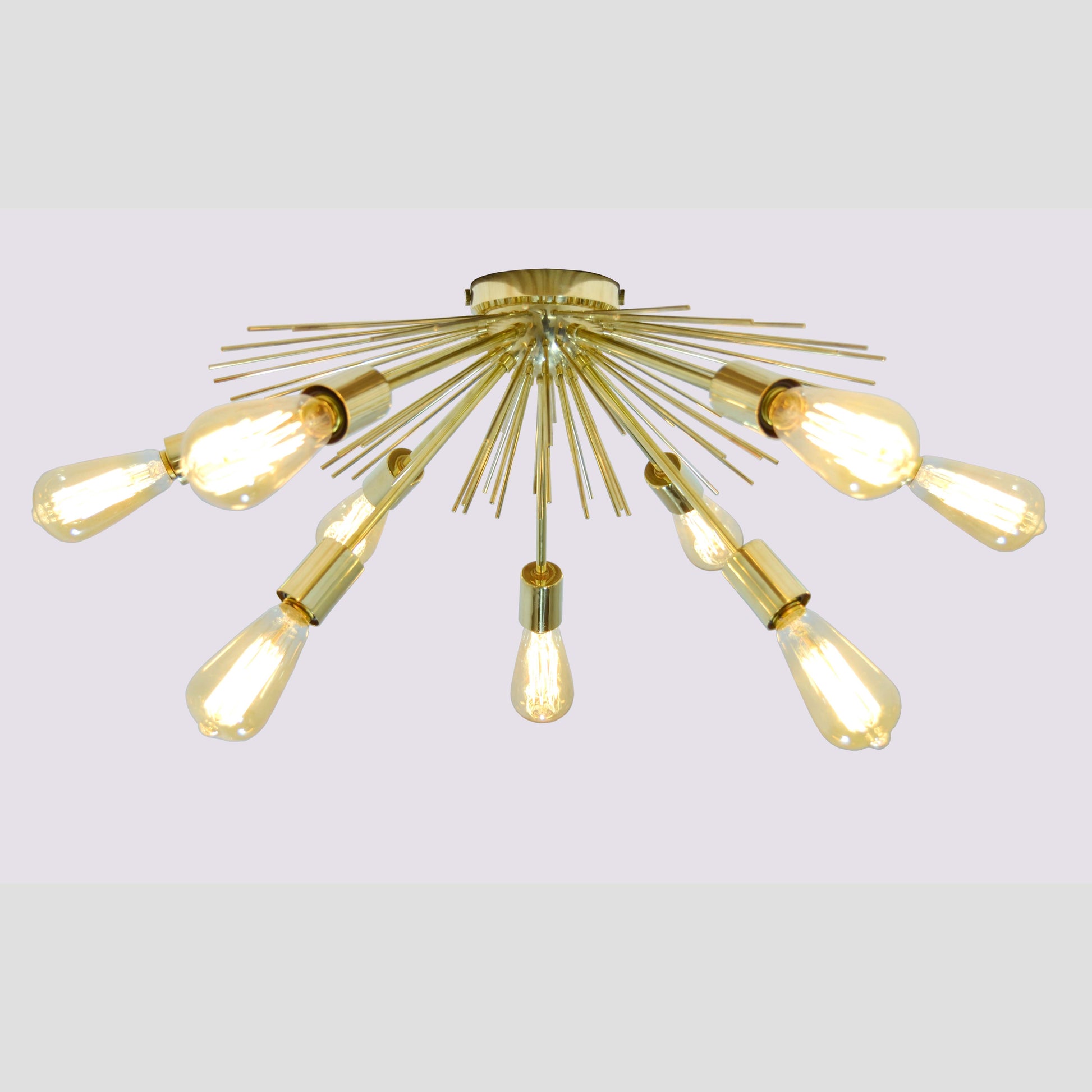 Flush Mount Brass Chandelier 24" Wide - 32104