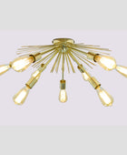 Flush Mount Brass Chandelier 24