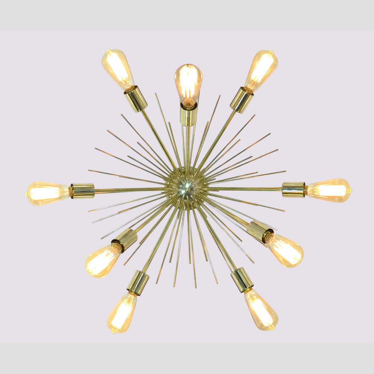 Modern Brass Flush Mount Chandelier | Custom Ceiling Light | Mid-Century Uplighting Fixture - 32459