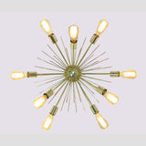 Modern Brass Flush Mount Chandelier | Custom Ceiling Light | Mid-Century Uplighting Fixture - 32459