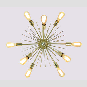 Flush Mount Brass Chandelier 24