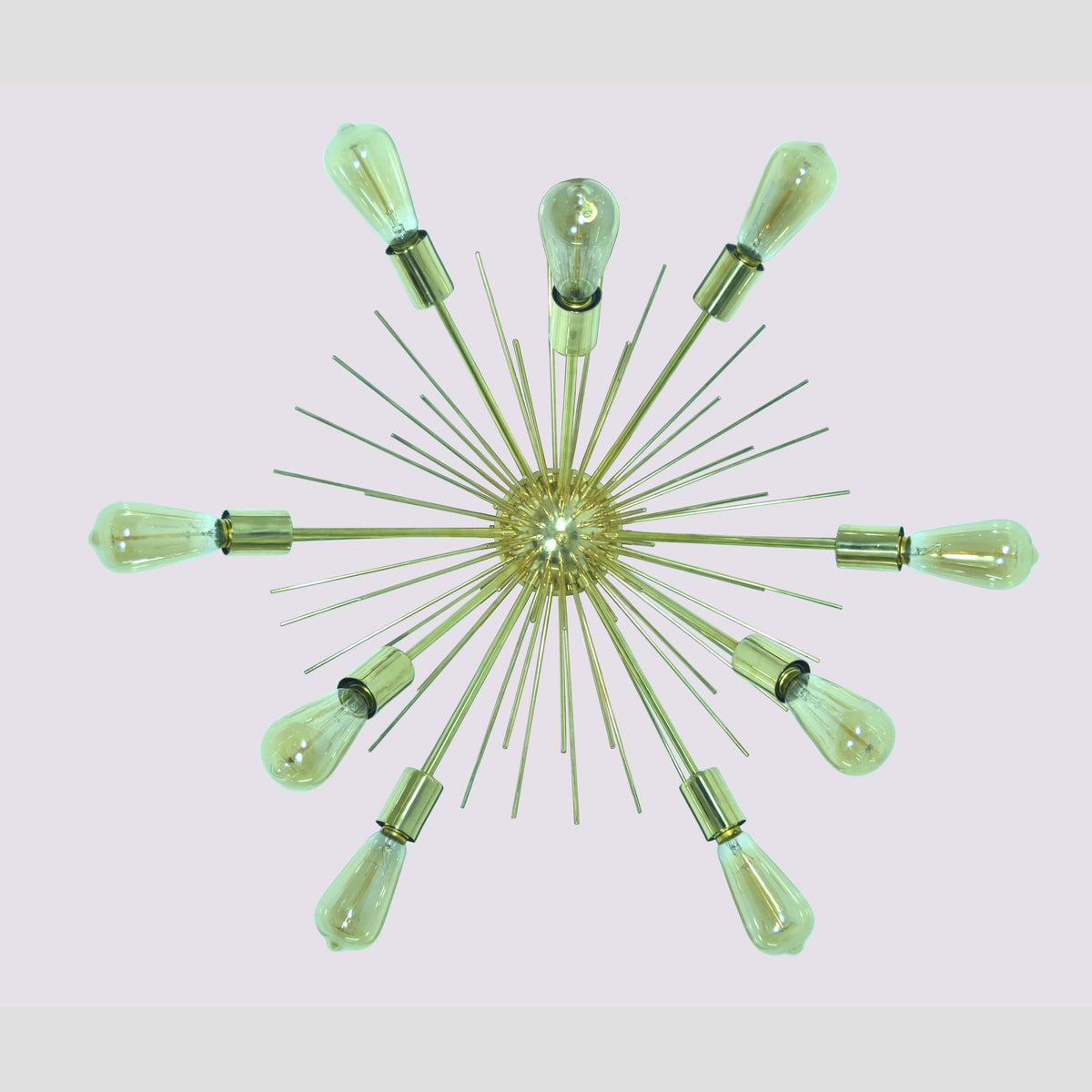 Modern Brass Flush Mount Chandelier | Custom Ceiling Light | Mid-Century Uplighting Fixture - 32459