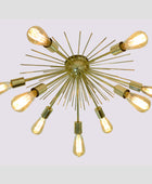 Flush Mount Brass Chandelier 24