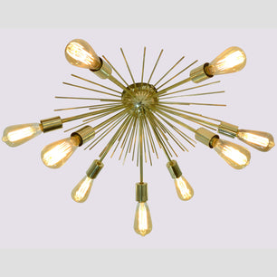 Flush Mount Brass Chandelier 24