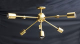 Modern Sputnik Chandelier | Custom Brass Bare Bulb Ceiling Light | Mid Century Industrial Light Fixture Handmade Lighting - 32106