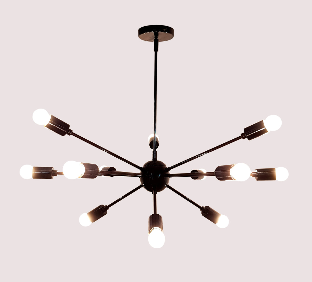 Modern Flush Mount Sputnik Chandelier | Customizable Ceiling Light Fixture | Natural Brass, Copper, or Painted Finishes |  - 32105