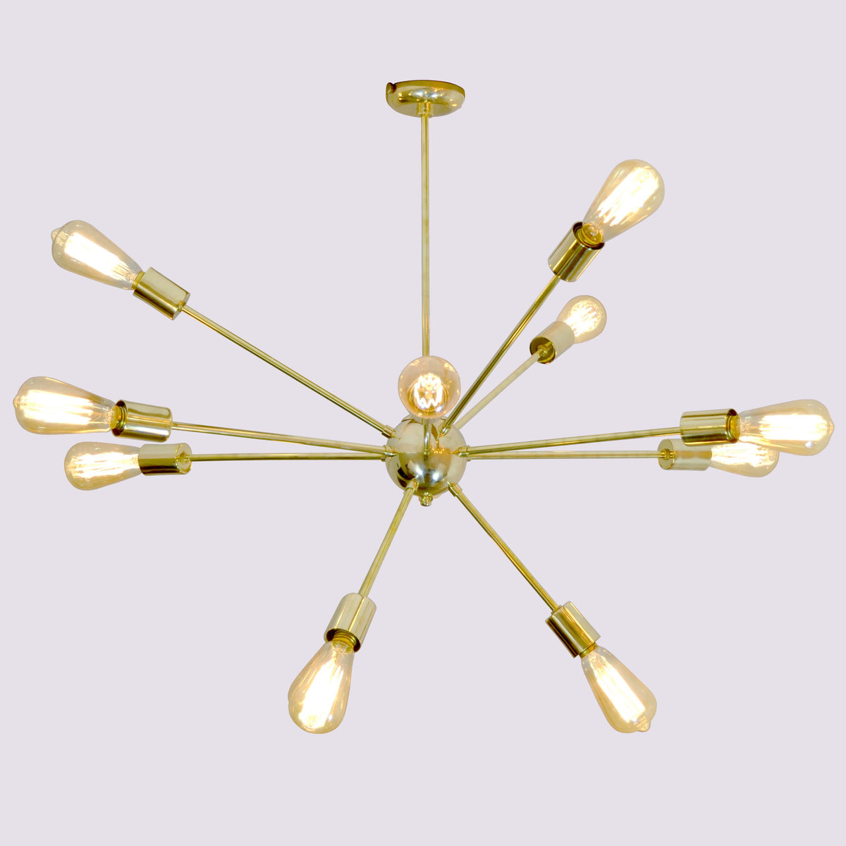 Shinny Brass Chandelier Handmade , Brass Ceiling Hanging Light, Sputnik Lamp made of full Brass 12 arms / lights Brass Leaf Studio - 32107