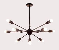 Modern Flush Mount Sputnik Chandelier | Customizable Ceiling Light Fixture | Natural Brass, Copper, or Painted Finishes |  - 32105