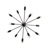 Modern Flush Mount Sputnik Chandelier | Customizable Ceiling Light Fixture | Natural Brass, Copper, or Painted Finishes |  - 32105