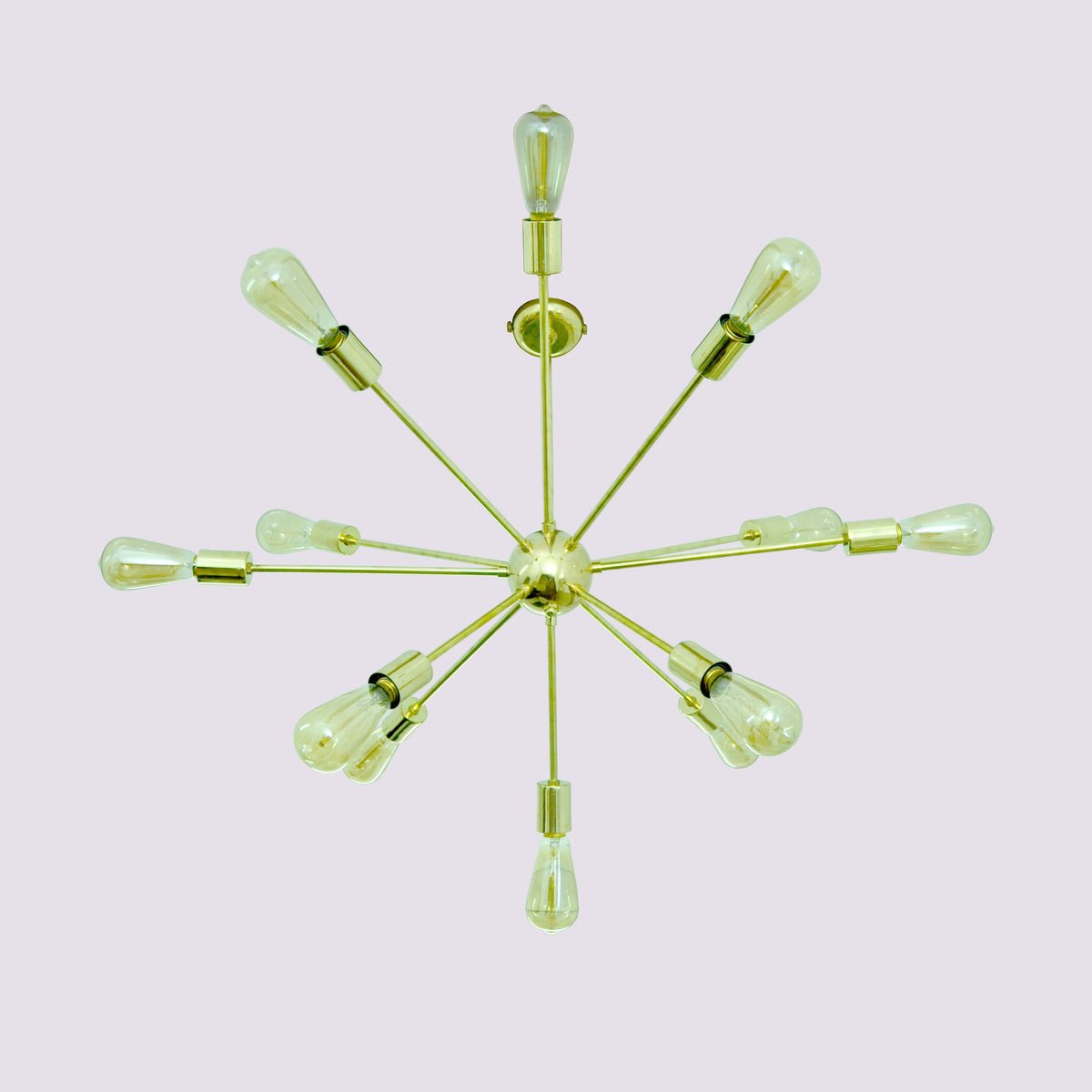 Shinny Brass Chandelier Handmade , Brass Ceiling Hanging Light, Sputnik Lamp made of full Brass 12 arms / lights Brass Leaf Studio - 32107