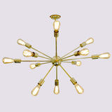 Shinny Brass Chandelier Handmade , Brass Ceiling Hanging Light, Sputnik Lamp made of full Brass 12 arms / lights Brass Leaf Studio - 32107