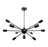 Modern Flush Mount Sputnik Chandelier | Customizable Ceiling Light Fixture | Natural Brass, Copper, or Painted Finishes |  - 32105