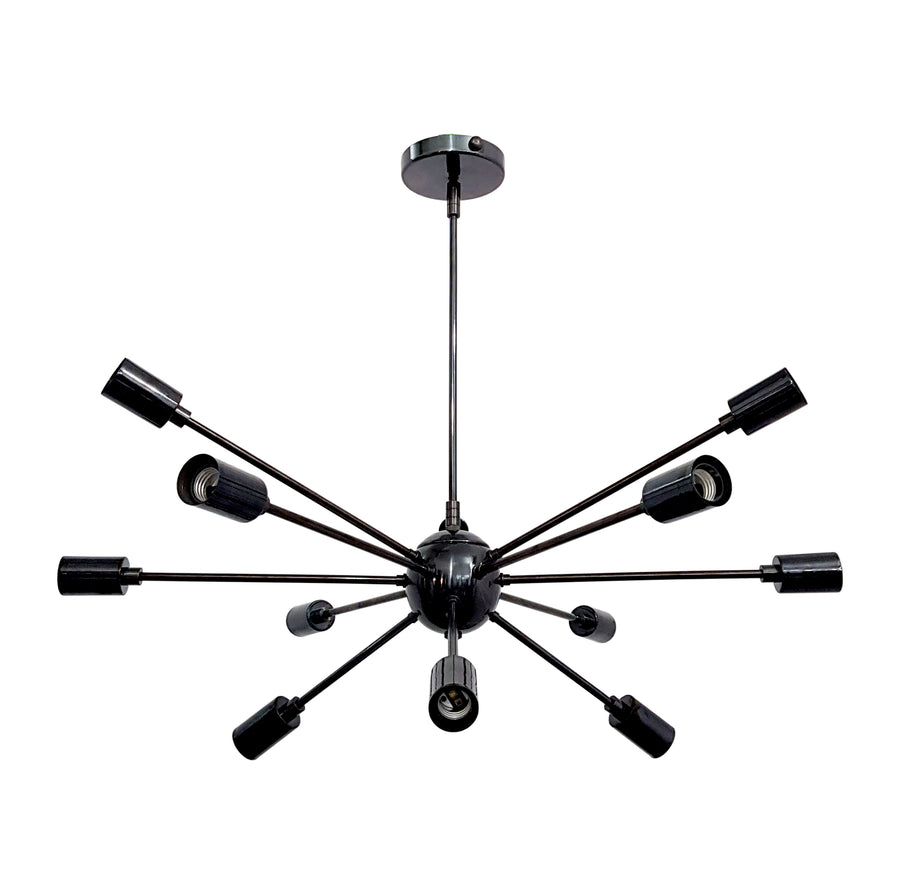 Modern Flush Mount Sputnik Chandelier | Customizable Ceiling Light Fixture | Natural Brass, Copper, or Painted Finishes |  - 32105