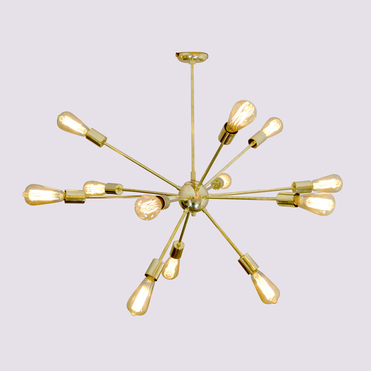 Shinny Brass Chandelier Handmade , Brass Ceiling Hanging Light, Sputnik Lamp made of full Brass 12 arms / lights Brass Leaf Studio - 32107