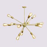 Shinny Brass Chandelier Handmade , Brass Ceiling Hanging Light, Sputnik Lamp made of full Brass 12 arms / lights Brass Leaf Studio - 32107