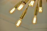 Modern Brass Sputnik Chandelier | Custom Bare Bulb Light Fixture |  Ceiling Light | Mid Century Industrial Lighting | Handmade - 32108